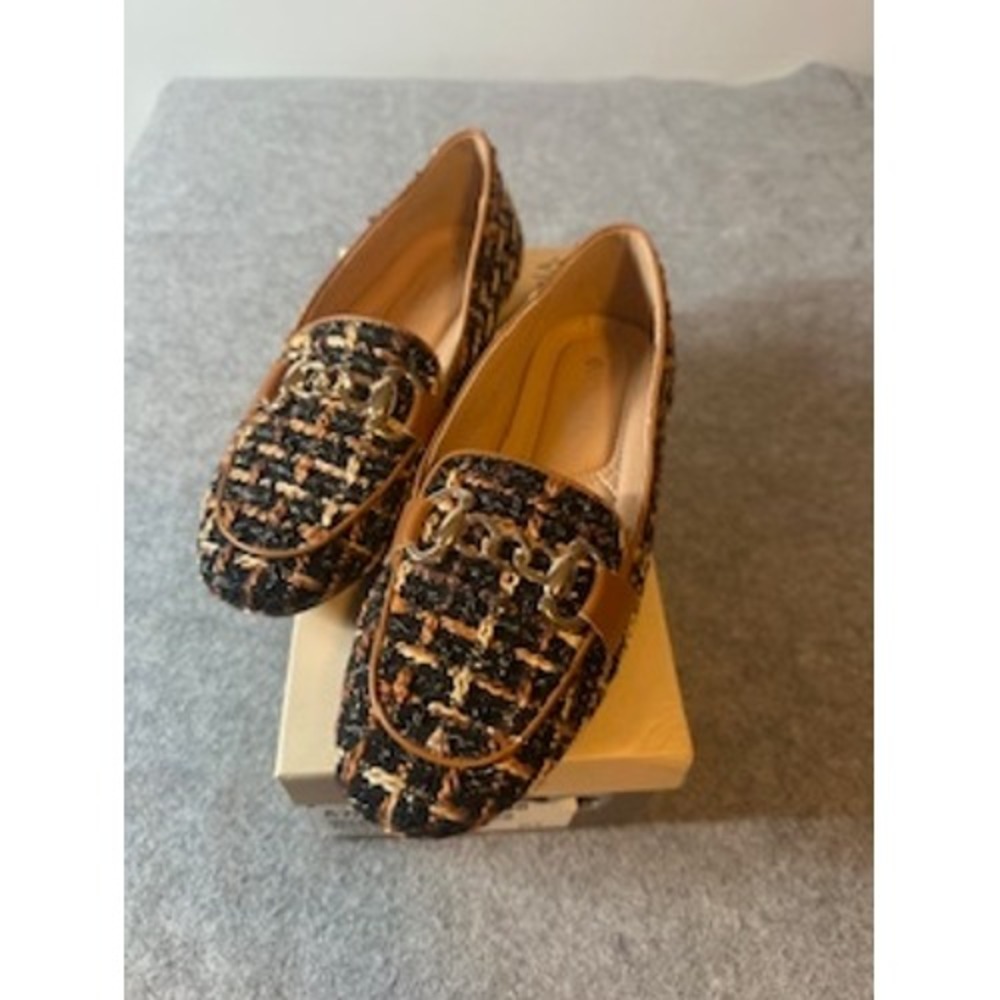 Patrizia by Spring Step Knitknot Black Multi Tweed Chain Loafers Womens 37 US 7